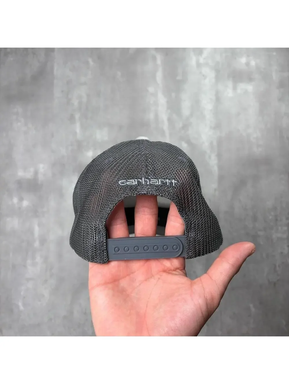 Y2K Grey Carhartt Workwear Trucker Snapback Hat